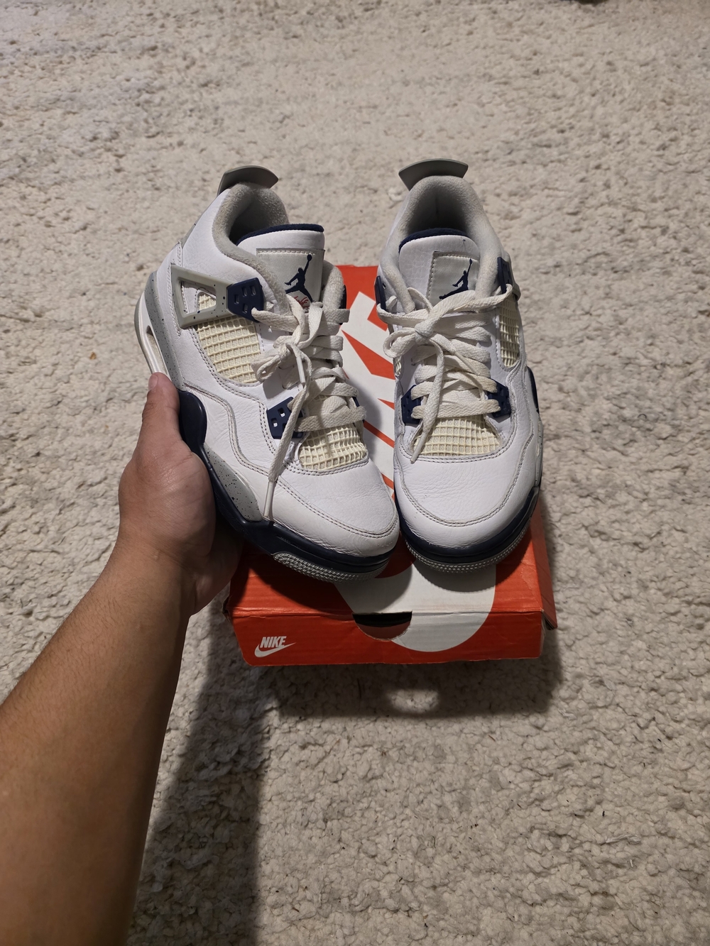 Jordan Women's White and Navy Retro Sneakers